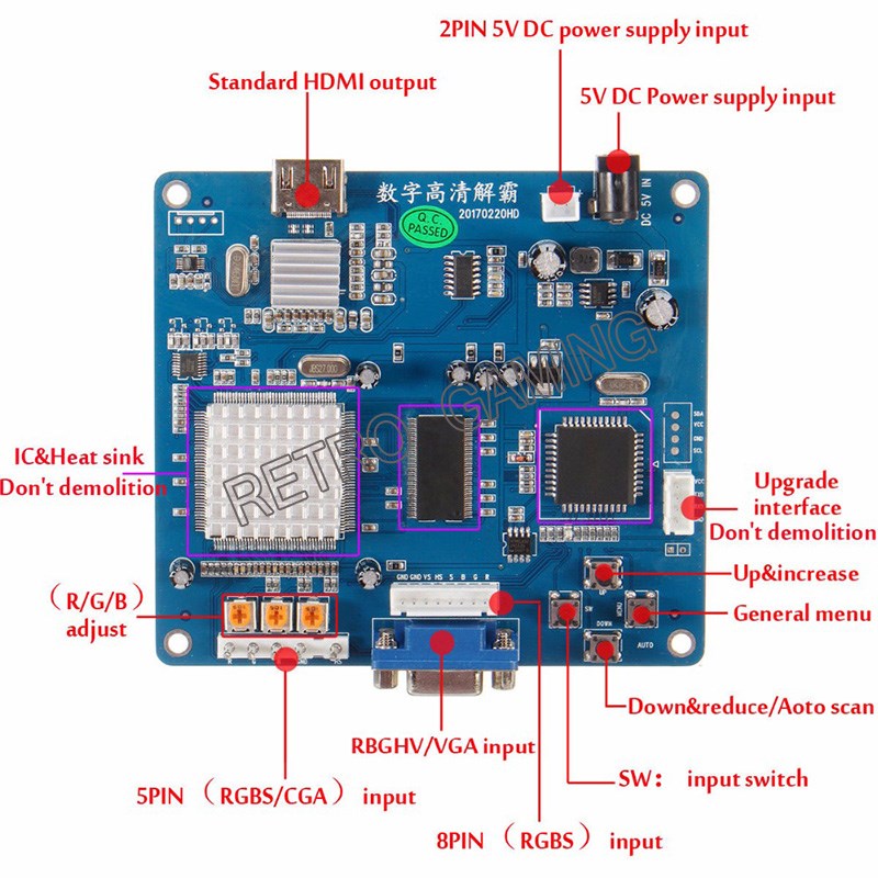 CGA TO HDMI Convertor RGBS / C - Arcade Vending Machine ulasan dan harga
